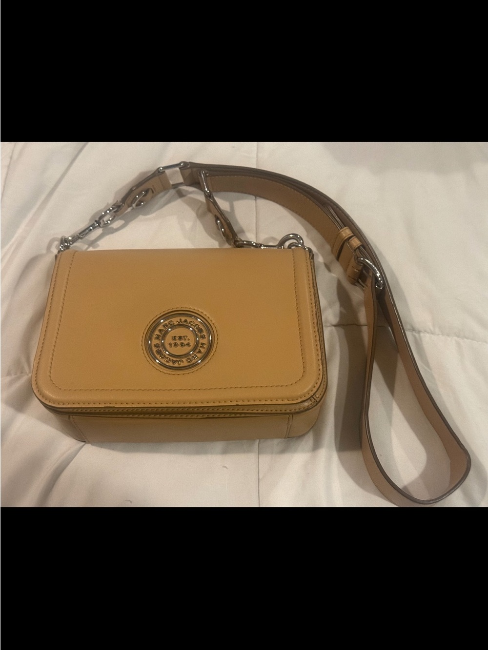 Marc Jacobs Tan Leather Crossbody with Logo Medallion